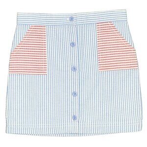 Vineyard Vines Girls Blue and Red Seersucker Button Skirt Size 6 New with Tags